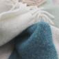 Preview: Biederlack XL uni cashmere plaid - Teal Charming