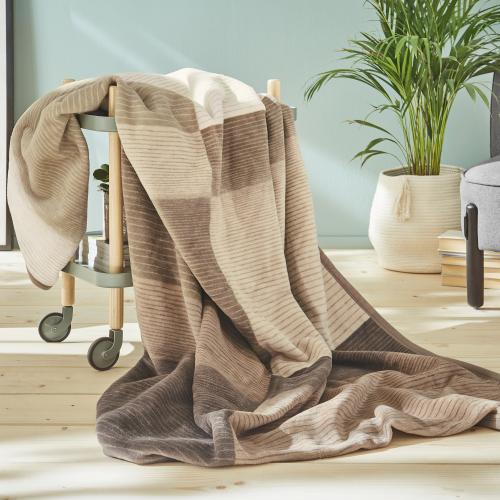 Ibena blanket - Granada brown/beige