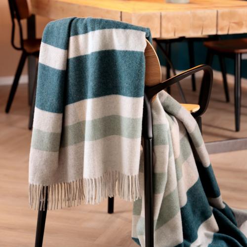Biederlack XL uni cashmere plaid - Teal Charming