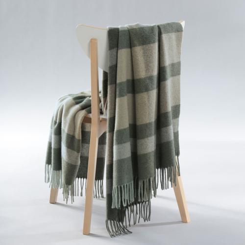 Biederlack XL uni cashmere plaid - Moss Charming