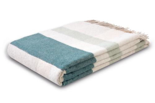 Biederlack XL uni cashmere plaid - Teal Charming