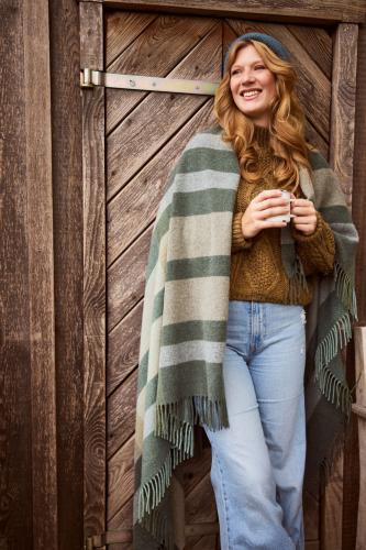 Biederlack XL uni cashmere plaid - Moss Charming