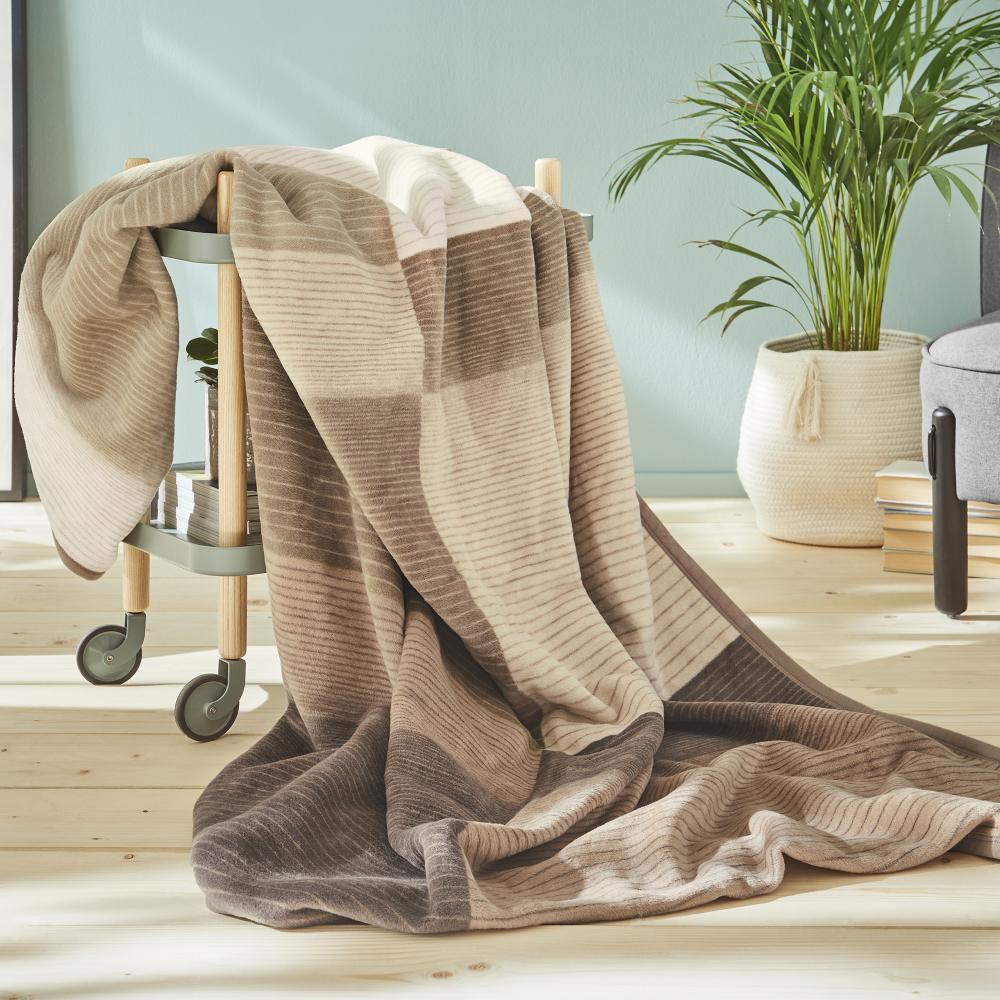 Ibena blanket - Granada brown/beige