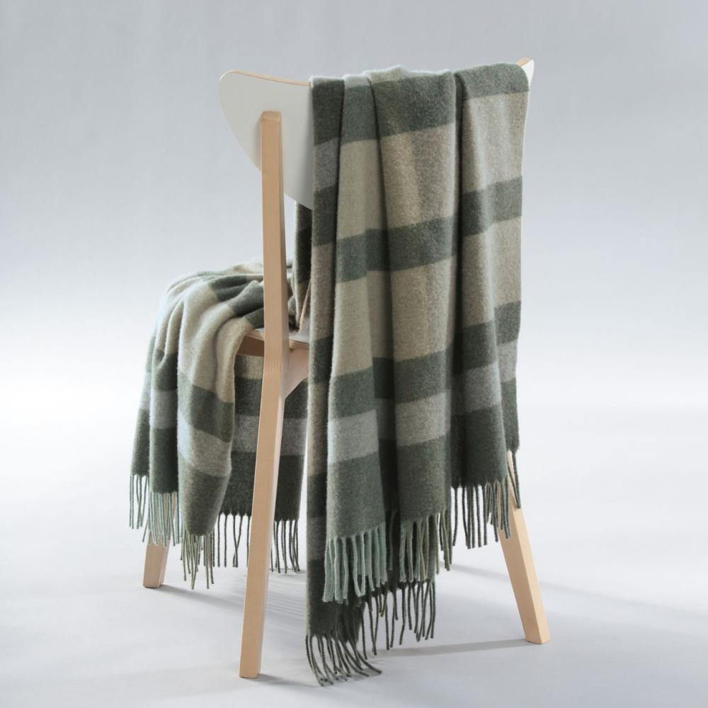 Biederlack XL uni cashmere plaid - Moss Charming