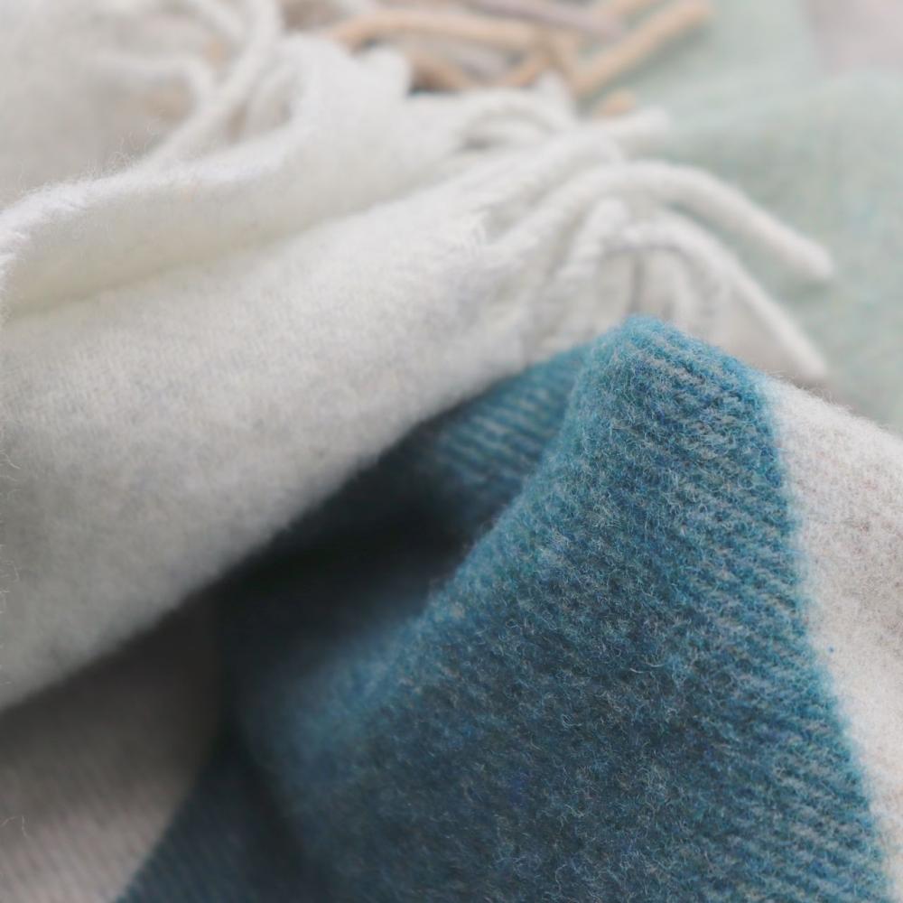 Biederlack XL uni cashmere plaid - Teal Charming