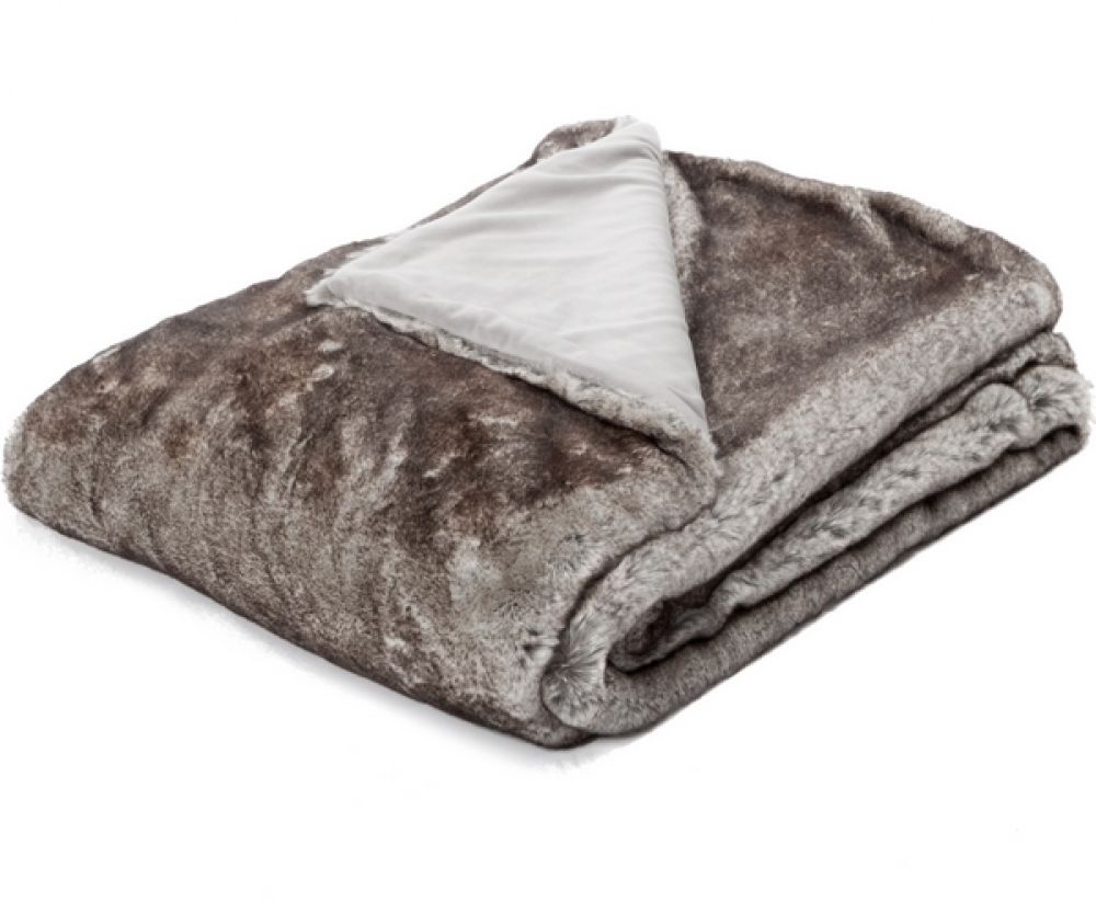 Biederlack Wohndecke Favourites of Grey - Maroon Woven Fur | Wolldecken