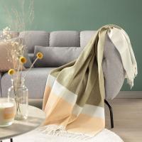 Biederlack Plaid - Blockstreifen olive